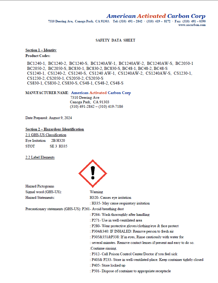 CARB-SORB-SDS-R1