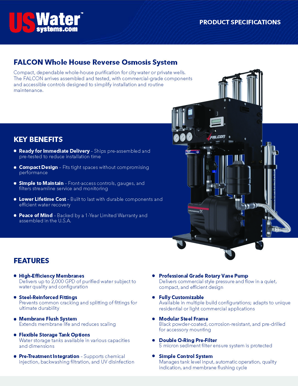Falcon Whole House Spec Sheet